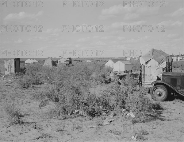 Outskirts of oil boom town, Texas, 1937. Creator: Dorothea Lange.