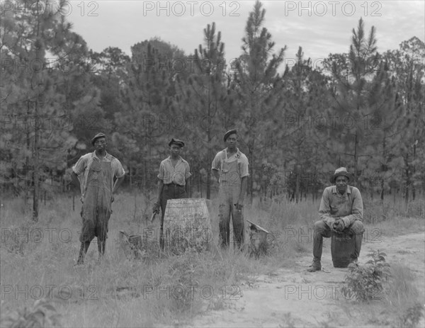 Turpentine workers, Georgia, 1937. Creator: Dorothea Lange.