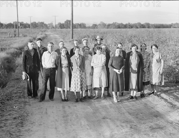 Ten families established by the FSA on the... Tulare County, CA, 1938. Creator: Dorothea Lange.