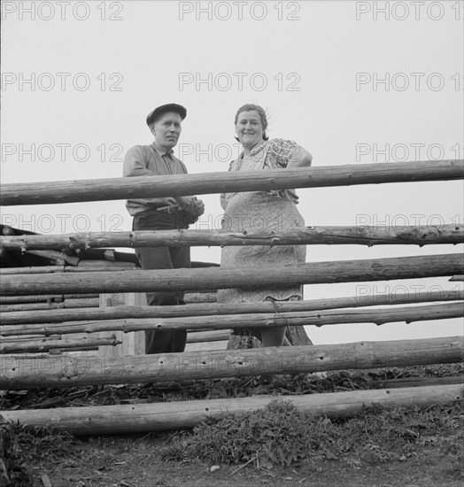 Possibly: Farm family in the cut-over land, Priest River Valley, Bonner County, Idaho, 1939. Creator: Dorothea Lange.