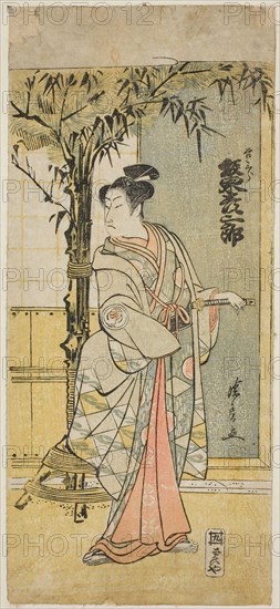 The Actor Bando Hikosaburo III as Kichisaburo in the play "Junshoku Edo Murasaki,"..., 1779. Creator: Torii Kiyonaga.