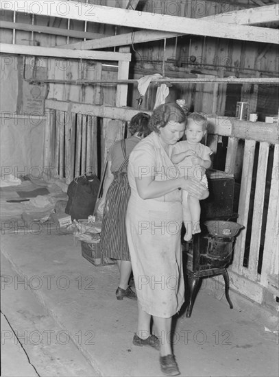 Family from Oklahoma, during cotton strike, near Shafter, California, 1939. Creator: Dorothea Lange.