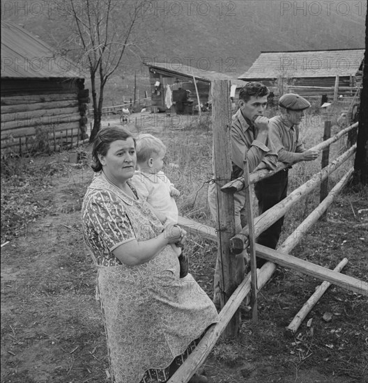 Farm family in the cut-over land, Priest River Valley, Bonner County, Idaho, 1939. Creator: Dorothea Lange.