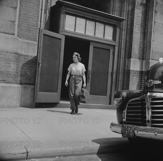 Possibly: Women employed at Landers, Frary and Clark plant, New Britain, Connecticut, 1943. Creator: Gordon Parks.