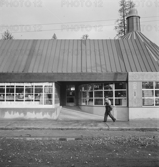 Stores and community center in model lumber company town, Gilchrist, Oregon.