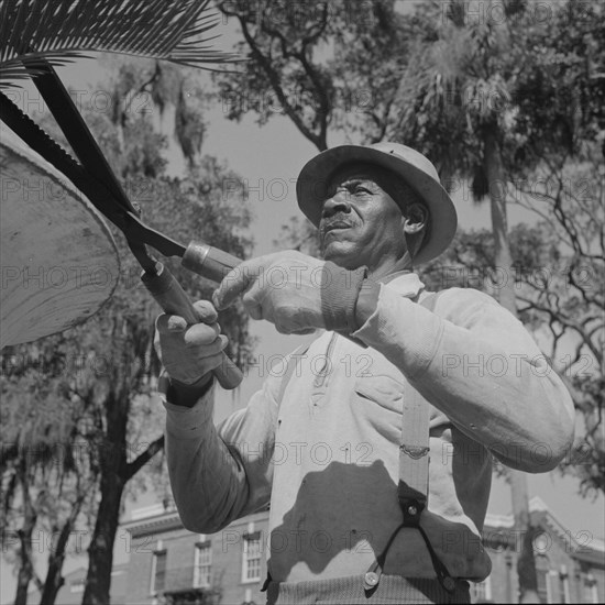 Daytona Beach, Florida. Bethune-Cookman College. Caretaker of the grounds.