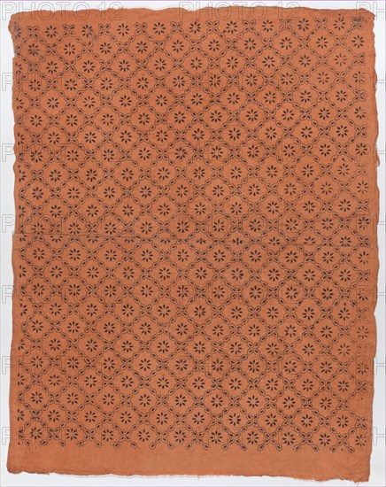 Sheet with overall floral dot pattern, late 18th-mid-19th century.