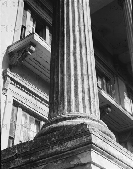 Belle Grove Plantation, Louisiana, 1858. Closeup of column.