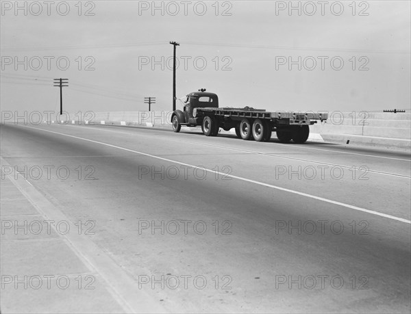 Between Tulare and Fresno. Overpass on U.S. 99. California.