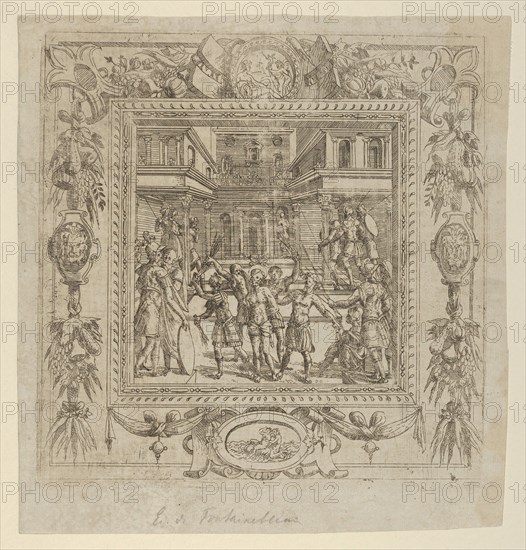 Flagellation of Christ in an ornate Frame, ca. 1542-45.