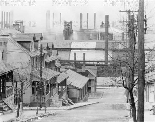 Bethlehem houses and steel mill. Pennsylvania.