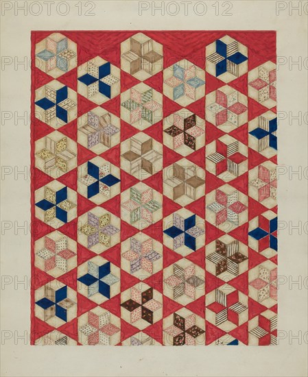 Patchwork Quilt - "Evening Star", c. 1936.