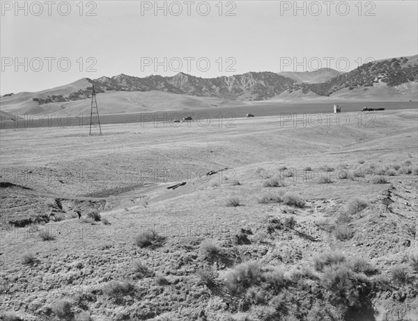 Between Tulare and Fresno, California.