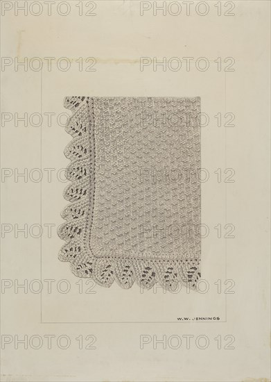 Cotton Thread Scarf, c. 1938. Creator: Walter W. Jennings.