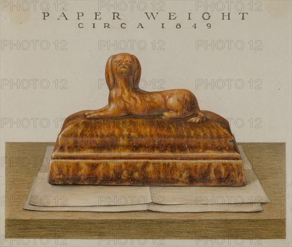 Spaniel (Paper Weight), c. 1937. Creator: Cleo Lovett.