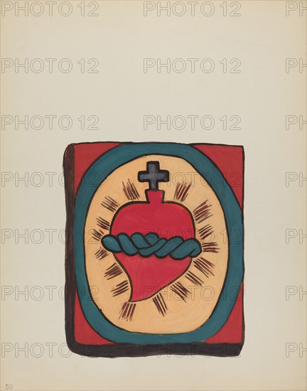 Plate 50: Sacred Heart: From Portfolio "Spanish Colonial Designs of New Mexico", 1935/1942. Creator: Unknown.