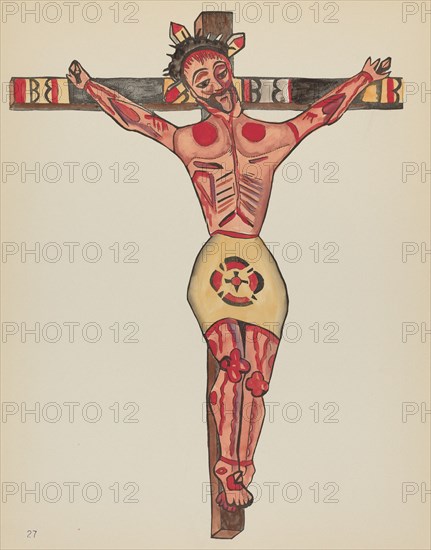 Plate 27: Christ Crucified: From Portfolio "Spanish Colonial Designs of New Mexico", 1935/1942. Creator: Unknown.