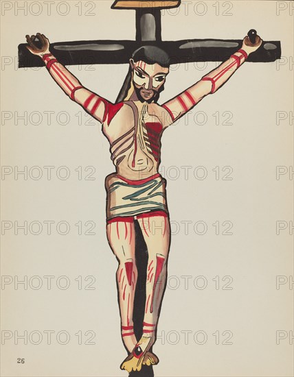 Plate 26: Christ Crucified: From Portfolio "Spanish Colonial Designs of New Mexico", 1935/1942. Creator: Unknown.