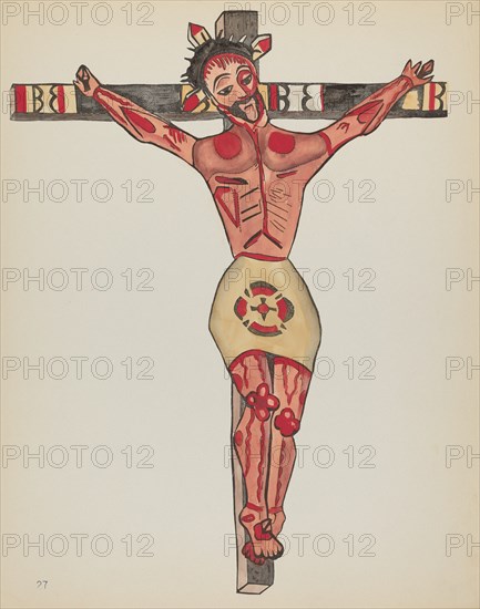 Plate 27: Christ Crucified, Mora: From Portfolio "Spanish Colonial Designs of New Mexico", 1935/1942 Creator: Unknown.