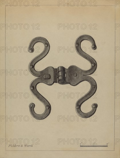 Pa. German Hinge, c. 1936. Creator: Mildred Ford.