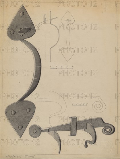 Latch, c. 1937. Creator: Mildred Ford.