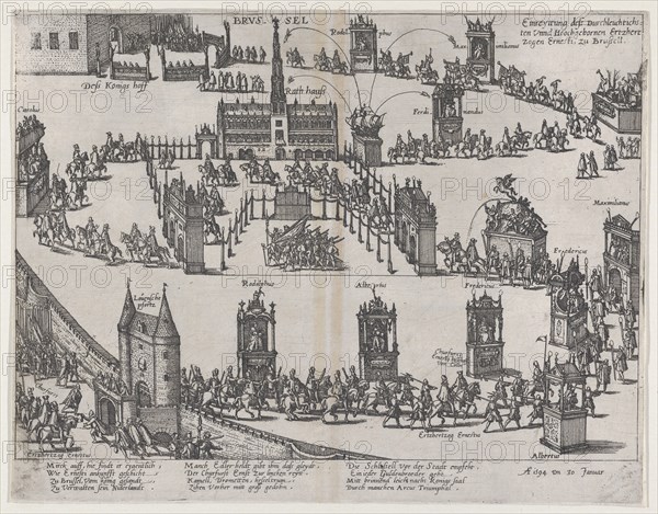 Entrance of the Archduke Ernest to Brussels, January 30, 1594, after 1594., after 1594. Creator: Anon.