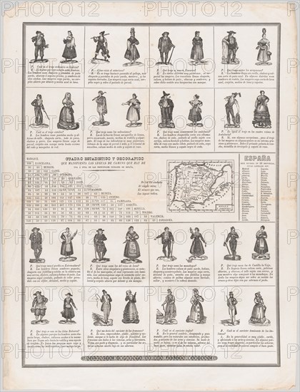 The dress of the regions of Spain, ca. 1860-70. Creator: Julian Mariana.