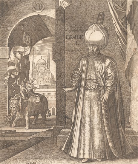 Sultan Süleyman and the Süleymaniye Mosque, Constantinople, 1574 (or earlier) , alter..., 1559-1688. Creator: Melchior Lorck.