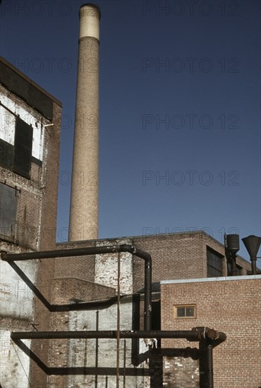 Detail of industrial building in Mass., 1940 or 1941. Creator: Jack Delano.