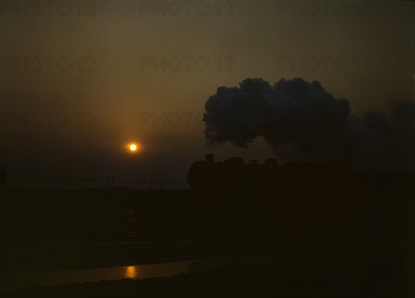 Indiana Harbor Belt R.R., switch engine in yard near Calumet Park..., near Chicago, Ill., 1943. Creator: Jack Delano.