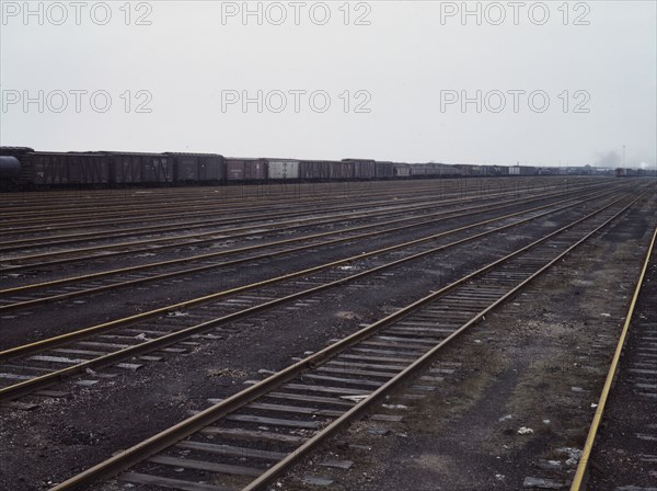 Tracks at Proviso yard of C & NW RR, Chicago, Ill., 1943. Creator: Jack Delano.