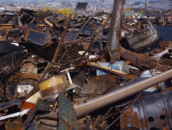 Scrap and salvage depot, Butte, Montana, 1942. Creator: Russell Lee.