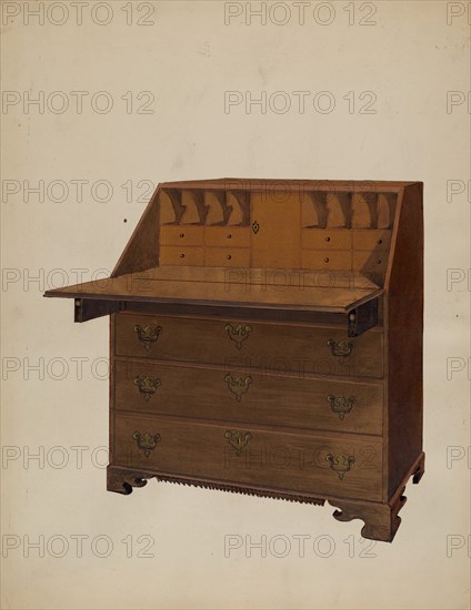 Desk, probably 1936.