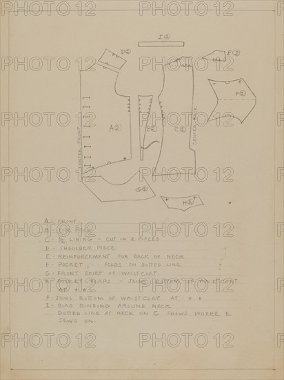 Waistcoat Pattern, c. 1936.