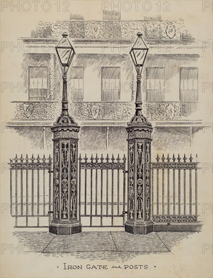 Cast Iron Gate and Fence, c. 1936.