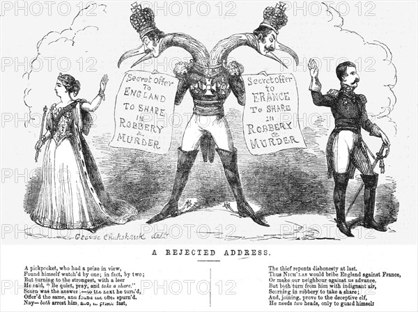 'A Rejected Address', 1854 Creator: George Cruikshank.