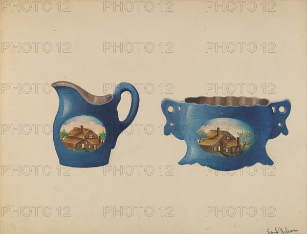 Cream Pitcher and Sugar Bowl, c. 1936.