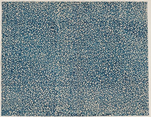 Sheet with overall squiggly line pattern, 19th century.