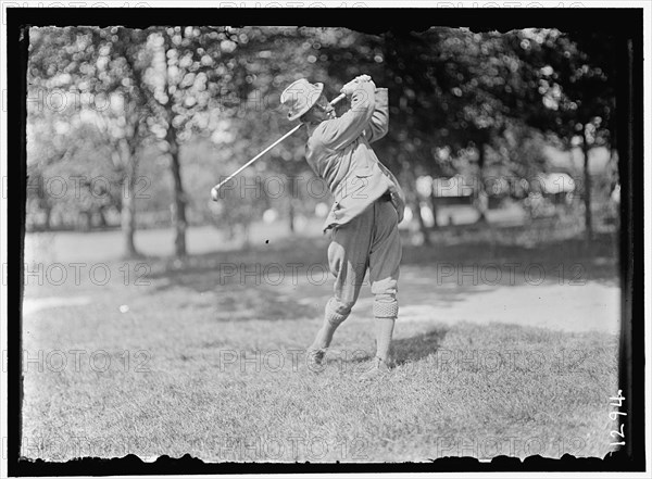 Walter Travis playing golf, between 1909 and 1914. Creator: Harris & Ewing.