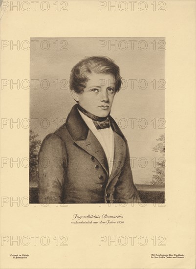 Portrait of Bismarck as a youth, probably from 1836, 1890. Private Collection.