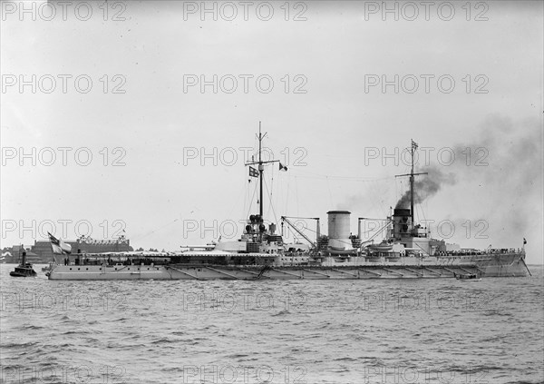 German Squadron Visit To U.S. Moltke, German Battleship - In Hampton Roads, 1912.