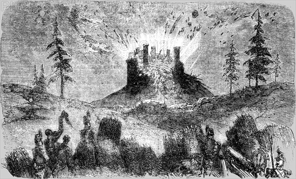 'Explosion of Fort Prasto at Bomarsund', 1854. Creator: Unknown.