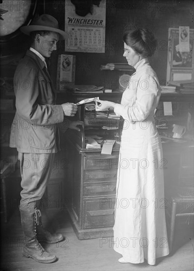 Boy Scouts - Postal Savings; Scouts Depositing, 1913.