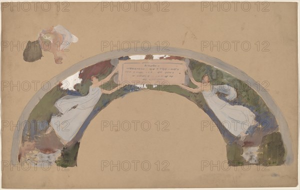 Study of Two Female Figures in Arched Border, 1890/1897.