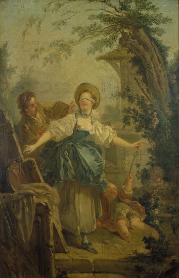 Blind man's buff, after Fragonard. (Le colin-maillard, d'après Fragonard).