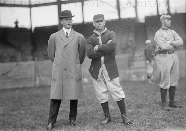 Clark Griffith, right, 1912. [US Major League Baseball pitcher, manager and team owner].