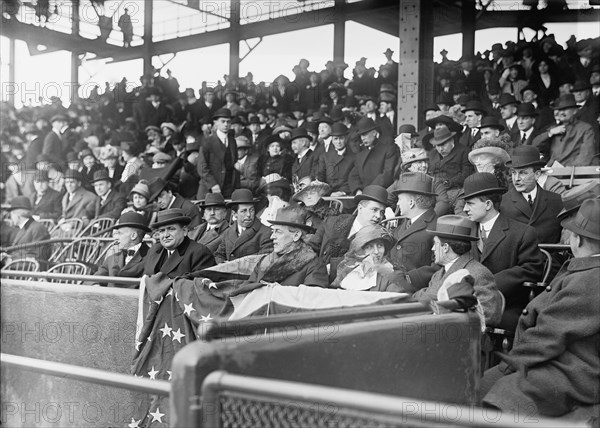 Baseball - Professional; President Wilson; Eleanor Wilson; Grayson, 1913. Creator: Harris & Ewing.