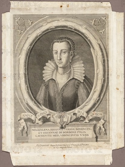 Madeleine de la Tour d'Auvergne, published 1761. Creator: F.A..