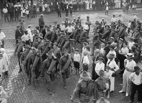 National Guard of D.C. Returning from Camp at Colonial Beach, 1916.