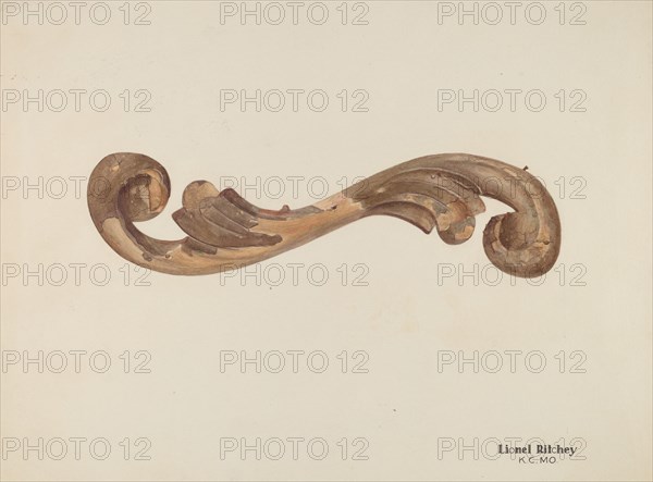 Wood Carving - Scroll, c. 1939.